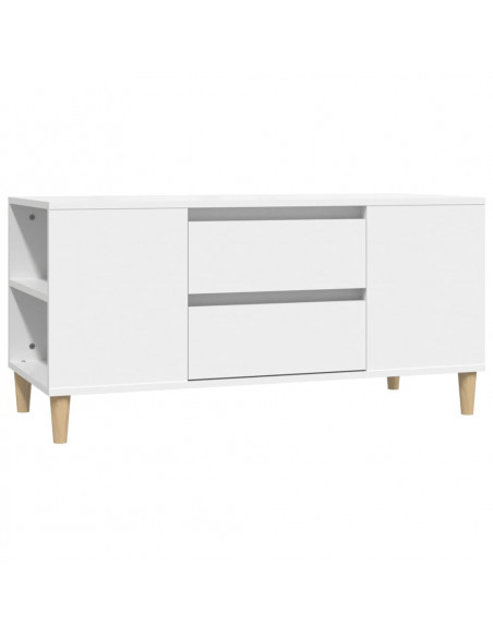 Mobile Porta TV Bianco 102x44,5x50 cm in Legno Multistrato