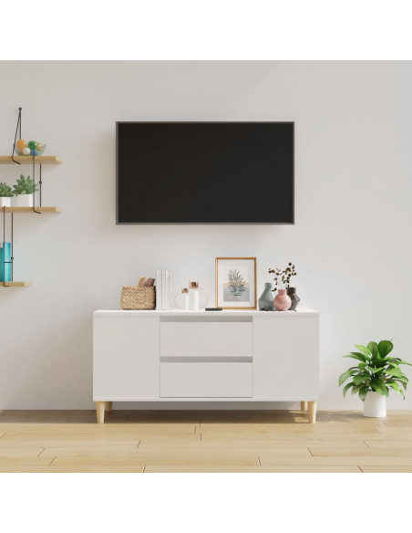 Mobile Porta TV Bianco 102x44,5x50 cm in Legno Multistrato