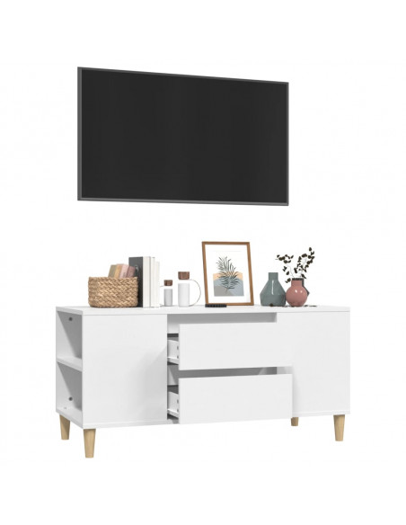 Mobile Porta TV Bianco 102x44,5x50 cm in Legno Multistrato