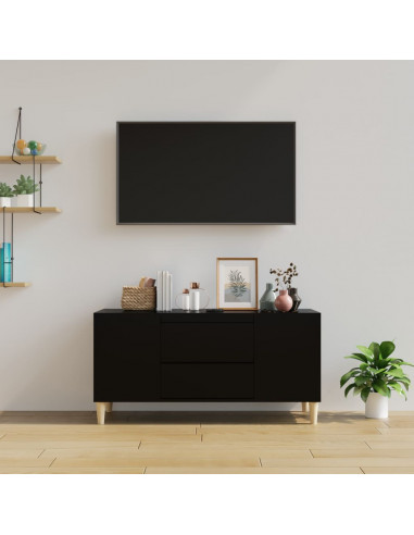 Mobile Porta TV Nero 102x44,5x50 cm in Legno Multistrato
