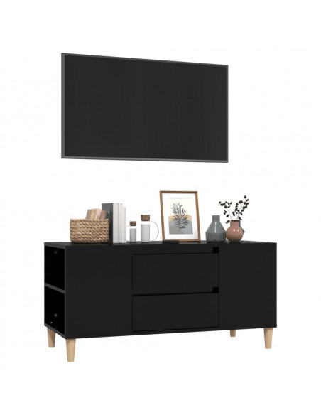 Mobile Porta TV Nero 102x44,5x50 cm in Legno Multistrato