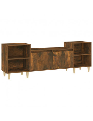 Mobile TV Rovere Fumo 160x35x55 cm in Legno Multistrato