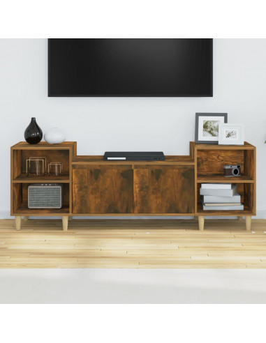 Mobile TV Rovere Fumo 160x35x55 cm in Legno Multistrato