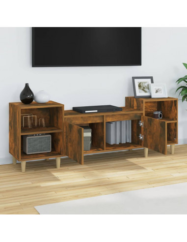 Mobile TV Rovere Fumo 160x35x55 cm in Legno Multistrato