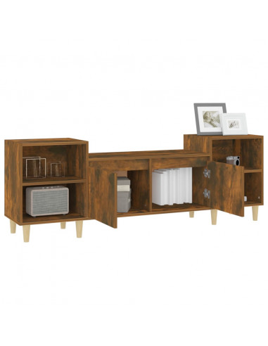 Mobile TV Rovere Fumo 160x35x55 cm in Legno Multistrato