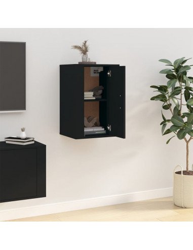 Mobile Porta TV a Parete Nero 40x34,5x60 cm