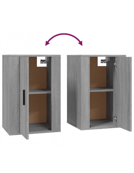 Mobili Porta TV a Parete 2 pz Grigio Sonoma 40x34,5x60 cm