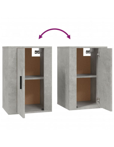Mobili Porta TV a Parete 2 pz Grigio Cemento 40x34,5x60 cm