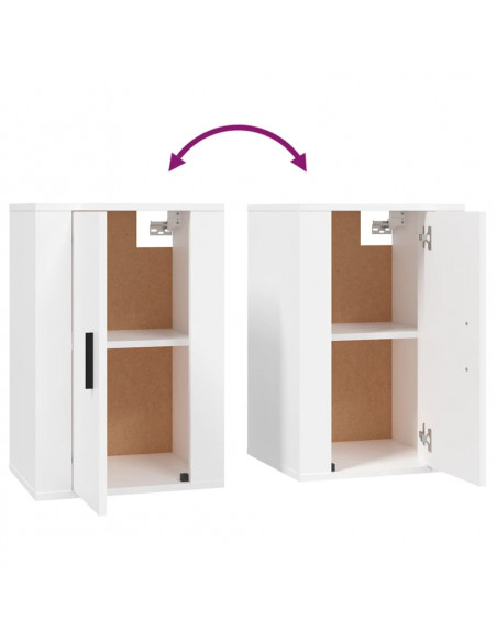 Mobili Porta TV a Parete 2 pz Bianco 40x34,5x60 cm