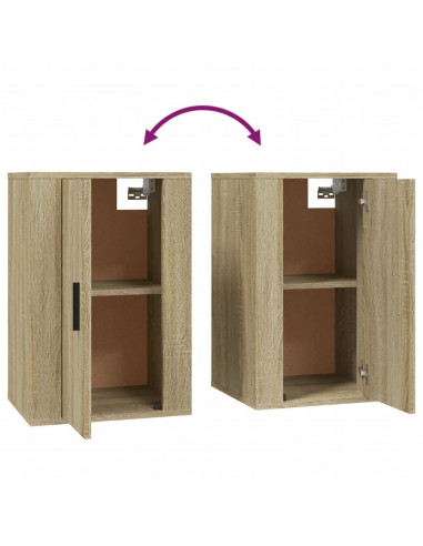 Mobili Porta TV a Parete 2 pz Rovere Sonoma 40x34,5x60 cm