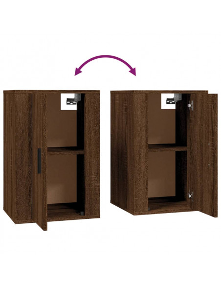 Mobili Porta TV a Parete 2 pz Rovere Marrone 40x34,5x60 cm