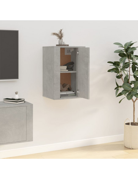 Mobile Porta TV a Parete Grigio Cemento 40x34,5x60 cm