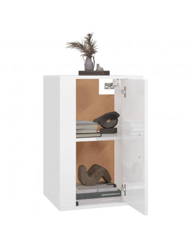 Mobile Porta TV a Parete Bianco Lucido 40x34,5x60 cm