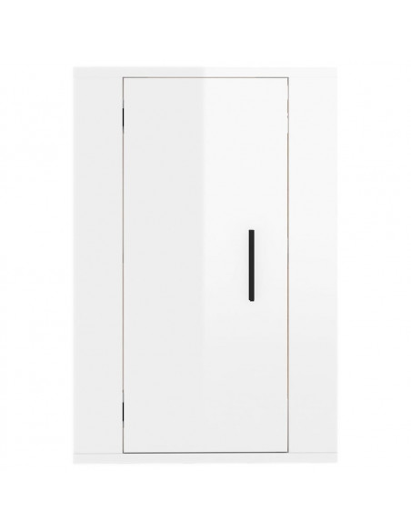Mobile Porta TV a Parete Bianco Lucido 40x34,5x60 cm