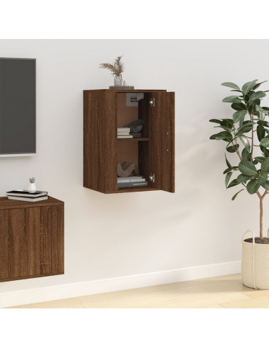 Mobile Porta TV a Parete Rovere Marrone 40x34,5x60 cm