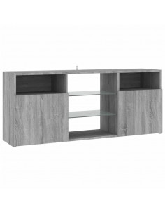 Mobile Porta TV con Luci LED Grigio Sonoma 120x30x50 cm 2