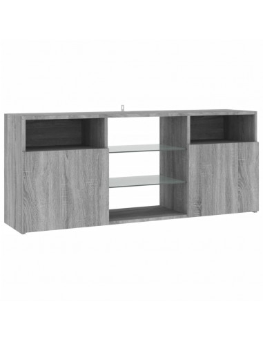 Mobile Porta TV con Luci LED Grigio Sonoma 120x30x50 cm