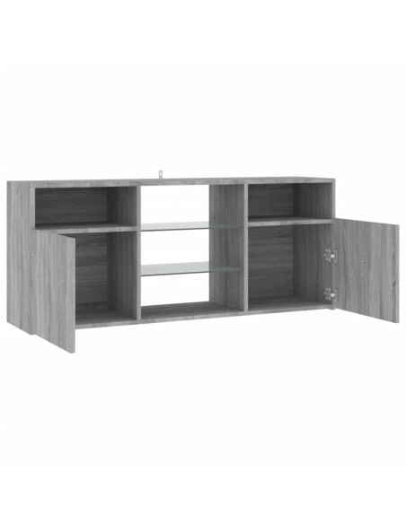 Mobile Porta TV con Luci LED Grigio Sonoma 120x30x50 cm
