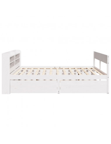 Letto senza Materasso Bianco 140x200 cm Legno Massello di Pino
