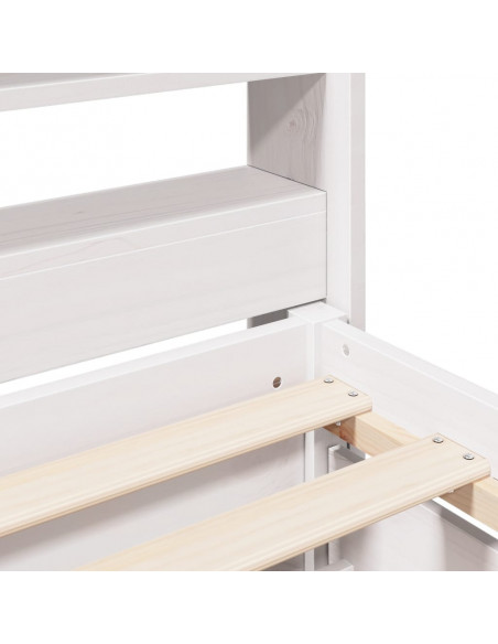 Letto senza Materasso Bianco 140x200 cm Legno Massello di Pino