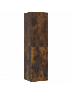 Mobili Porta TV a Parete 2 pz Rovere Fumo 30,5x30x110 cm 2