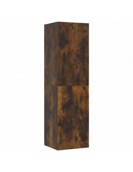 Mobili Porta TV a Parete 2 pz Rovere Fumo 30,5x30x110 cm
