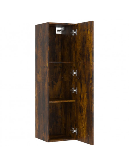 Mobili Porta TV a Parete 2 pz Rovere Fumo 30,5x30x110 cm