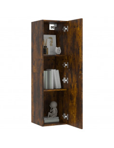 Mobile Porta TV a Parete Rovere Fumo 30,5x30x110 cm 2