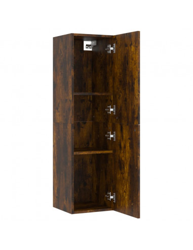 Mobile Porta TV a Parete Rovere Fumo 30,5x30x110 cm