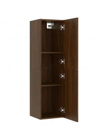 Mobile Porta TV a Parete Rovere Marrone 30,5x30x110 cm