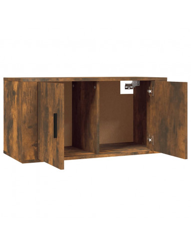 Mobili Porta TV a Parete 3 pz Rovere Fumo 80x34,5x40 cm