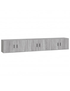 Mobili Porta TV a Parete 3 pz Grigio Sonoma 80x34,5x40 cm 2