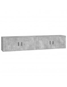 Mobili Porta TV a Parete 2 pz Grigio Cemento 100x34,5x40 cm 2