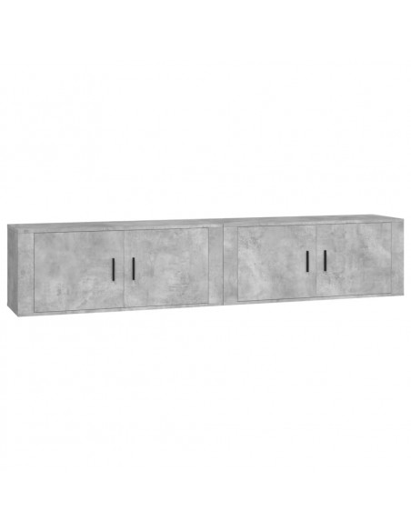 Mobili Porta TV a Parete 2 pz Grigio Cemento 100x34,5x40 cm
