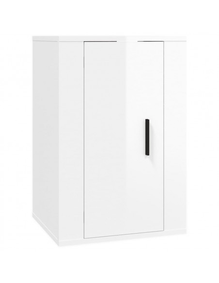 Set Mobili Porta TV 3 pz Bianco Lucido in Legno Multistrato
