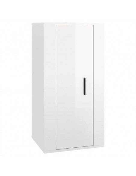 Set Mobili Porta TV 3 pz Bianco Lucido in Legno Multistrato