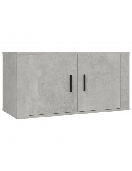 Set di Mobili Porta TV 2 pz Grigio Cemento in Legno Multistrato