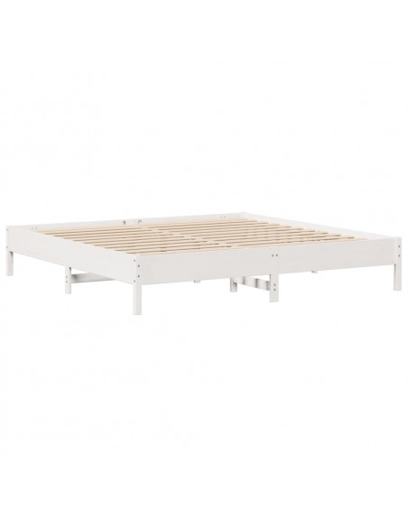 Giroletto senza Materasso Bianco 200x200 cm Legno Massello Pino