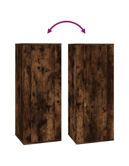 Set di Mobili Porta TV 5 pz Rovere Fumo in Legno Multistrato