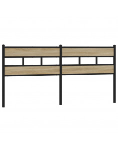 Testiera Rovere Sonoma 200 cm in Ferro e Legno Multistrato 2