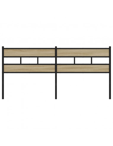 Testiera Rovere Sonoma 200 cm in Ferro e Legno Multistrato