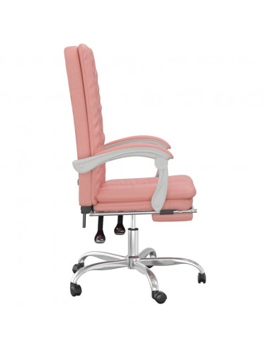 Poltrona da Ufficio Reclinabile Rosa in Similpelle