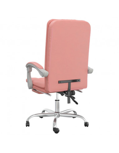 Poltrona da Ufficio Reclinabile Rosa in Similpelle