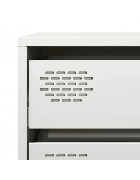 Credenza Bianca 68x39x58,5 cm in Acciaio Laminato a Freddo