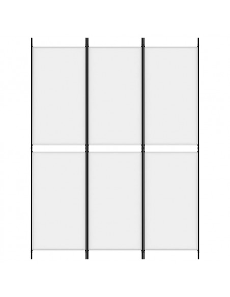 Divisorio a 3 Pannelli bianco 150x200 cm in Tessuto