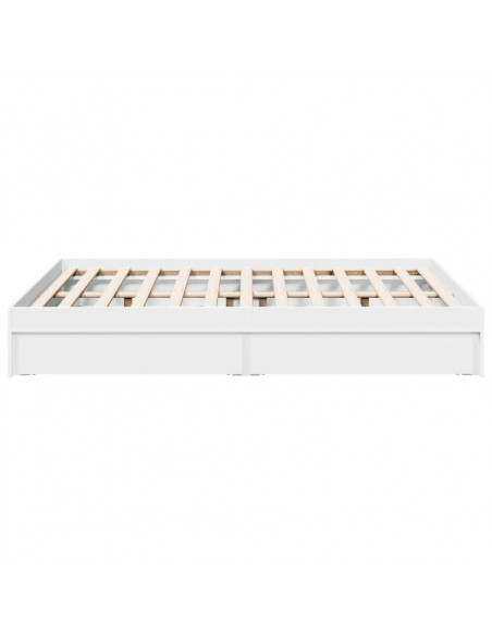 Giroletto con Cassetti Bianco 135x190 cm in Legno Multistrato