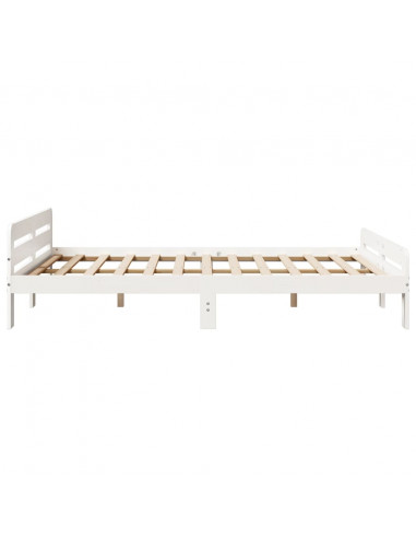 Letto senza Materasso Bianco 160x200 cm Legno Massello di Pino