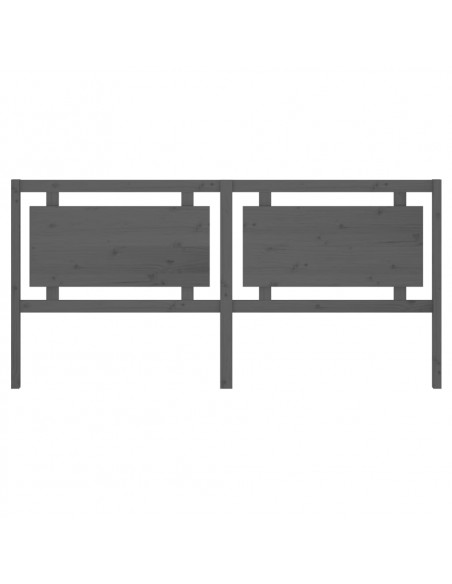 Testiera per Letto Grigia 205,5x4x100 cm Legno Massello di Pino