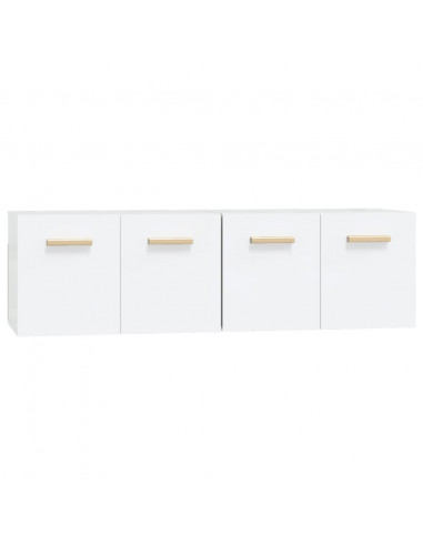 Mobili Parete 2 pz Bianco 60x36,5x35 cm Legno Multistrato