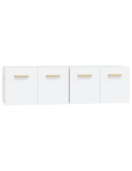 Mobili Parete 2 pz Bianco 60x36,5x35 cm Legno Multistrato